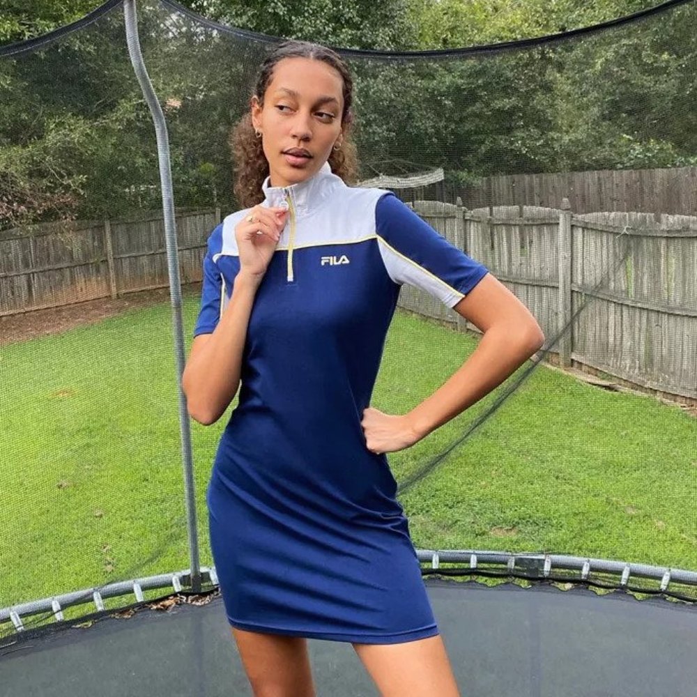 FILA Chaitani Half-Zip Mini Dress